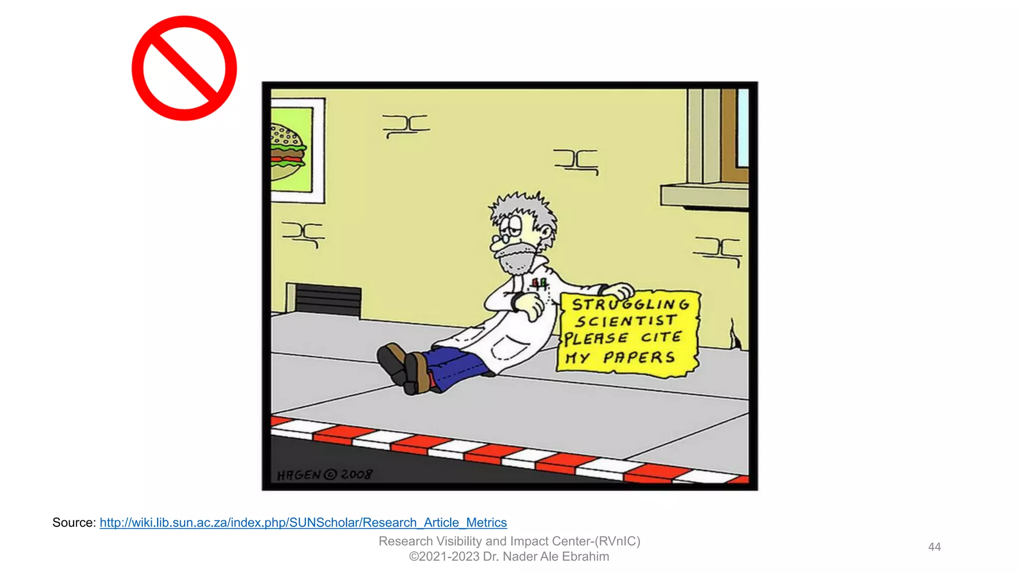 44
Source: http://wiki.lib.sun.ac.za/index.php/SUNScholar/Research_Article_Metrics
Research Visibility and Impact Center-(RVnIC)
©2021-2023 Dr. Nader Ale Ebrahim
 