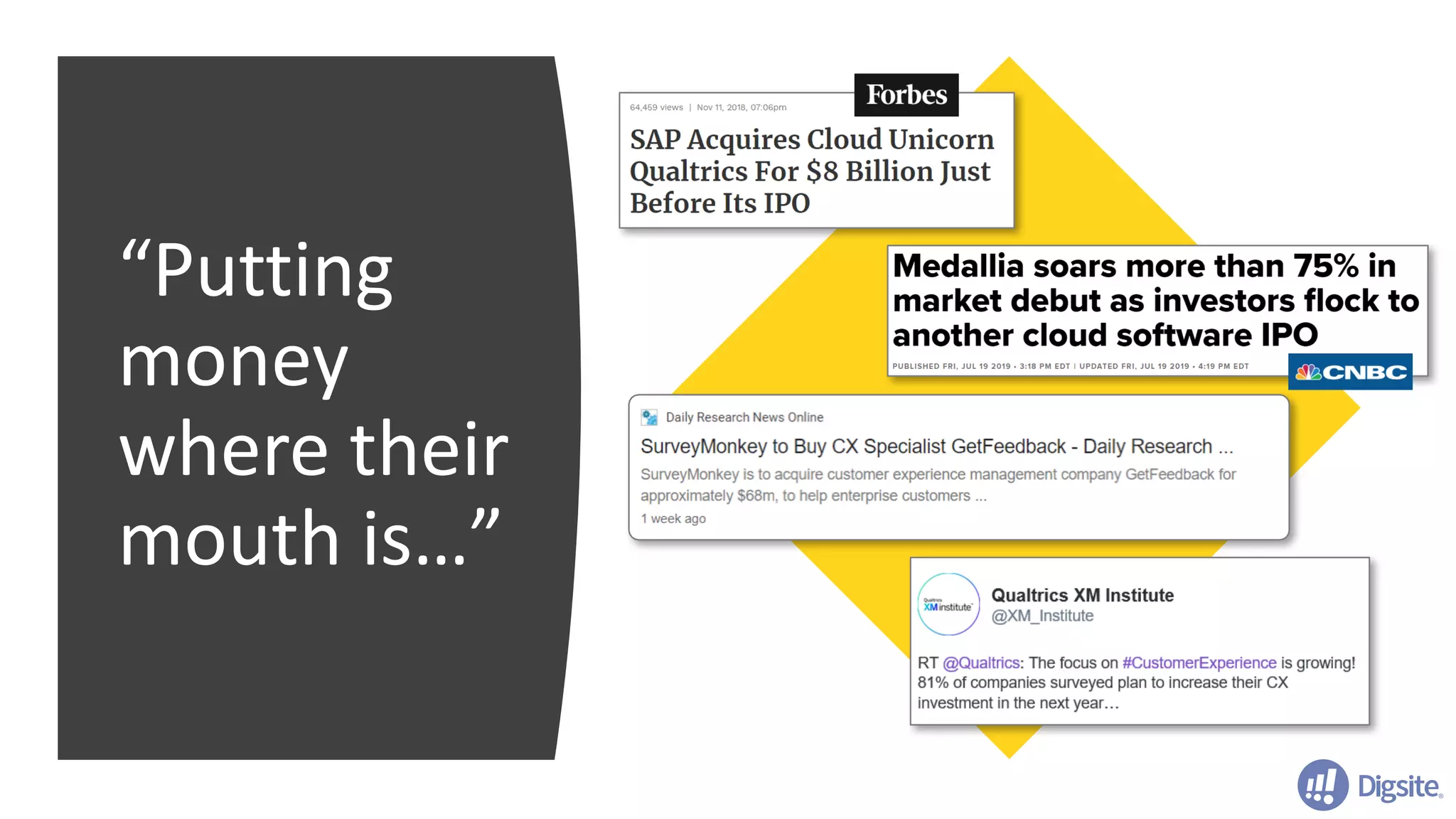 “Putting	
money	
where	their	
mouth	is…”
 