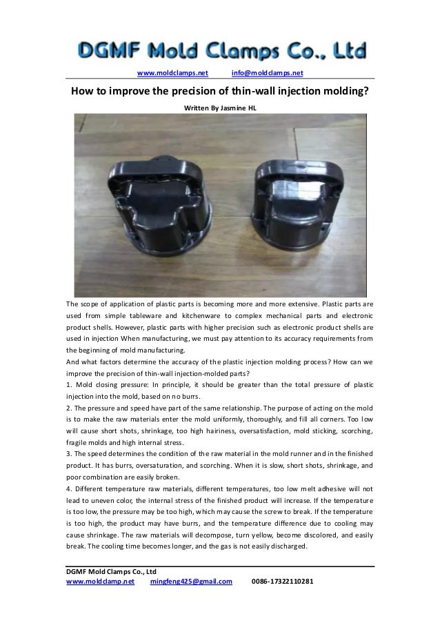 How to improve the precision of thin wall injection moldingdgmf mold