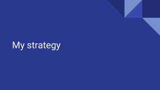 My strategy
 