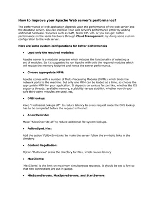 How to improve your apache web server’s performance | DOC