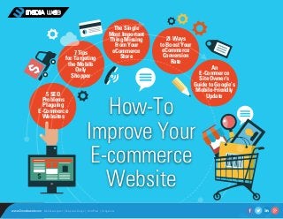 How-To
Improve Your
E-commerce
Website
The Single
Most Important
Thing Missing
From Your
eCommerce
Store
An
E-Commerce
Site Owner’s
Guide to Google’s
Mobile-Friendly
Update
21 Ways
to Boost Your
eCommerce
Conversion
Rate
7 Tips
for Targeting
the Mobile
Only
Shopper
5 SEO
Problems
Plaguing
E-Commerce
Websites
www.3mediaweb.com Web Development | Responsive Design | WordPress | For Agencies
 