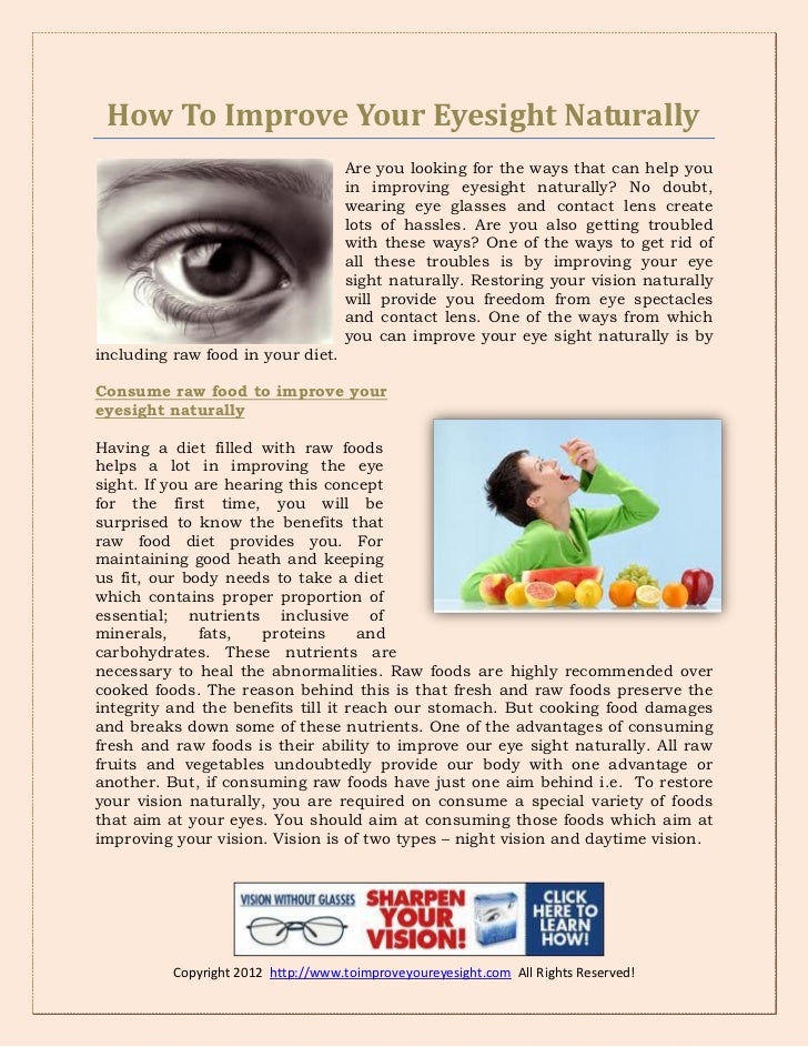 Tips on how to improve your eyesight naturally