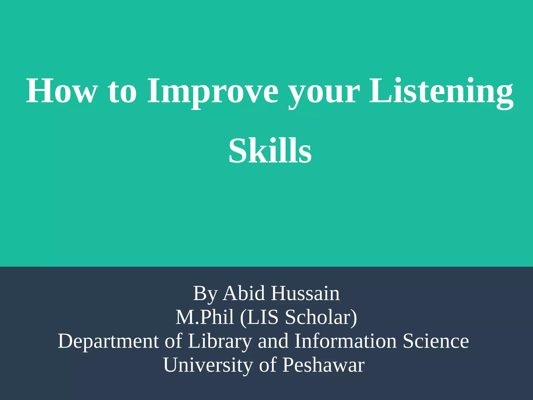 How to improve your listening skills | PDF
