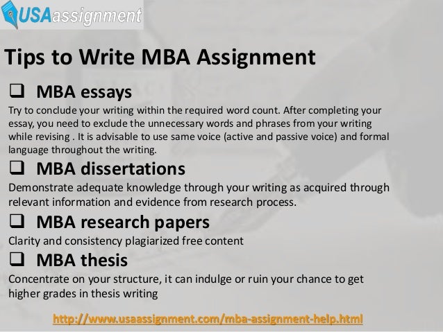 How to improve your mba assignment writing