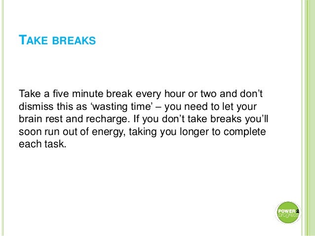 how to improve your time management five minute break