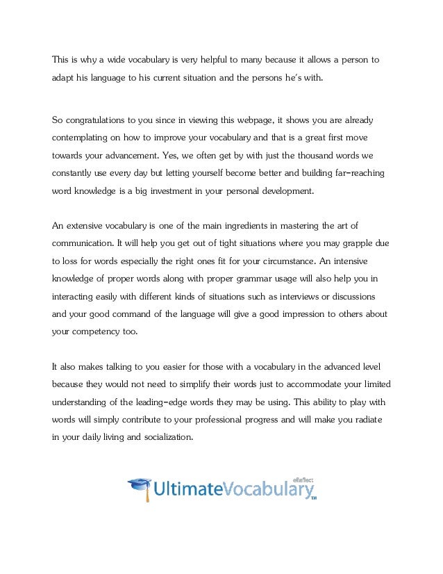 How to improve a persons vocabulary How to improve a persons vocabulary