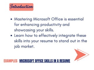 How to Include Microsoft Office - How To Include Microsoft Office Skills In A Resume 1 Pdf 2 320 