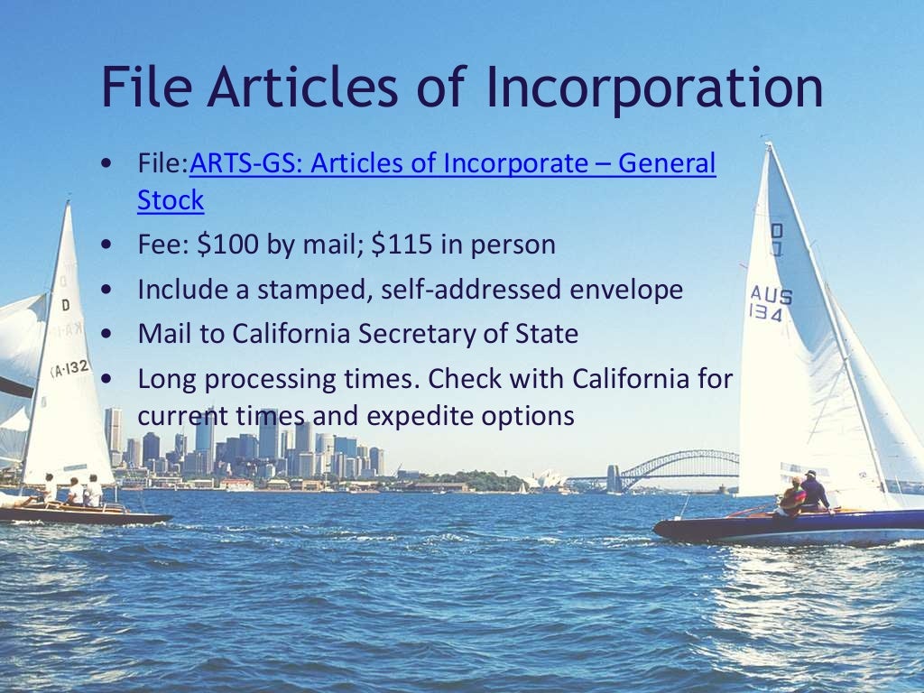 How to Incorporate in California