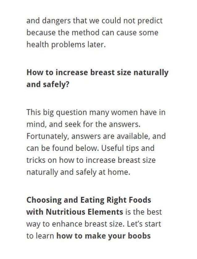 Foods That Will Make Your Boobs Bigger Foods That Will Make Your Boobs Bigger