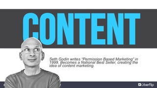 @msweezey@Uberflip#uberwebinar
ContentSeth Godin writes “Permission Based Marketing” in
1999. Becomes a National Best Seller, creating the
idea of content marketing.
 