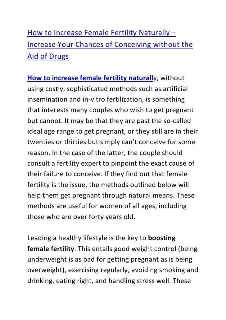 How to increase female fertility naturally increase your chances of