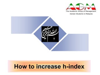 How to increase h-index
 