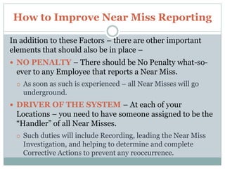 Near Miss Rates How to Increase Near Miss Reporting | PPTX