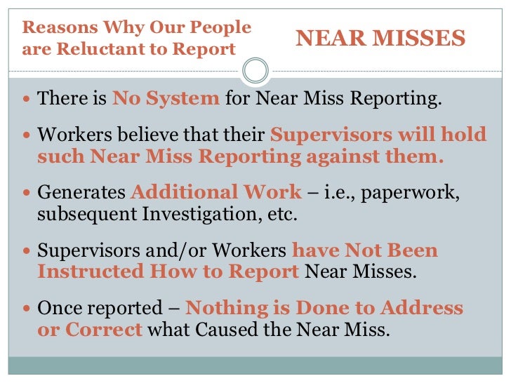 sle near miss report how to increase near miss reporting sle near miss report how to increase near miss reporting