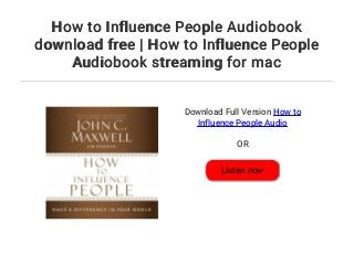 how to influence people book