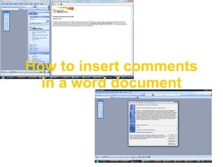 How to insert comments in a word document 
