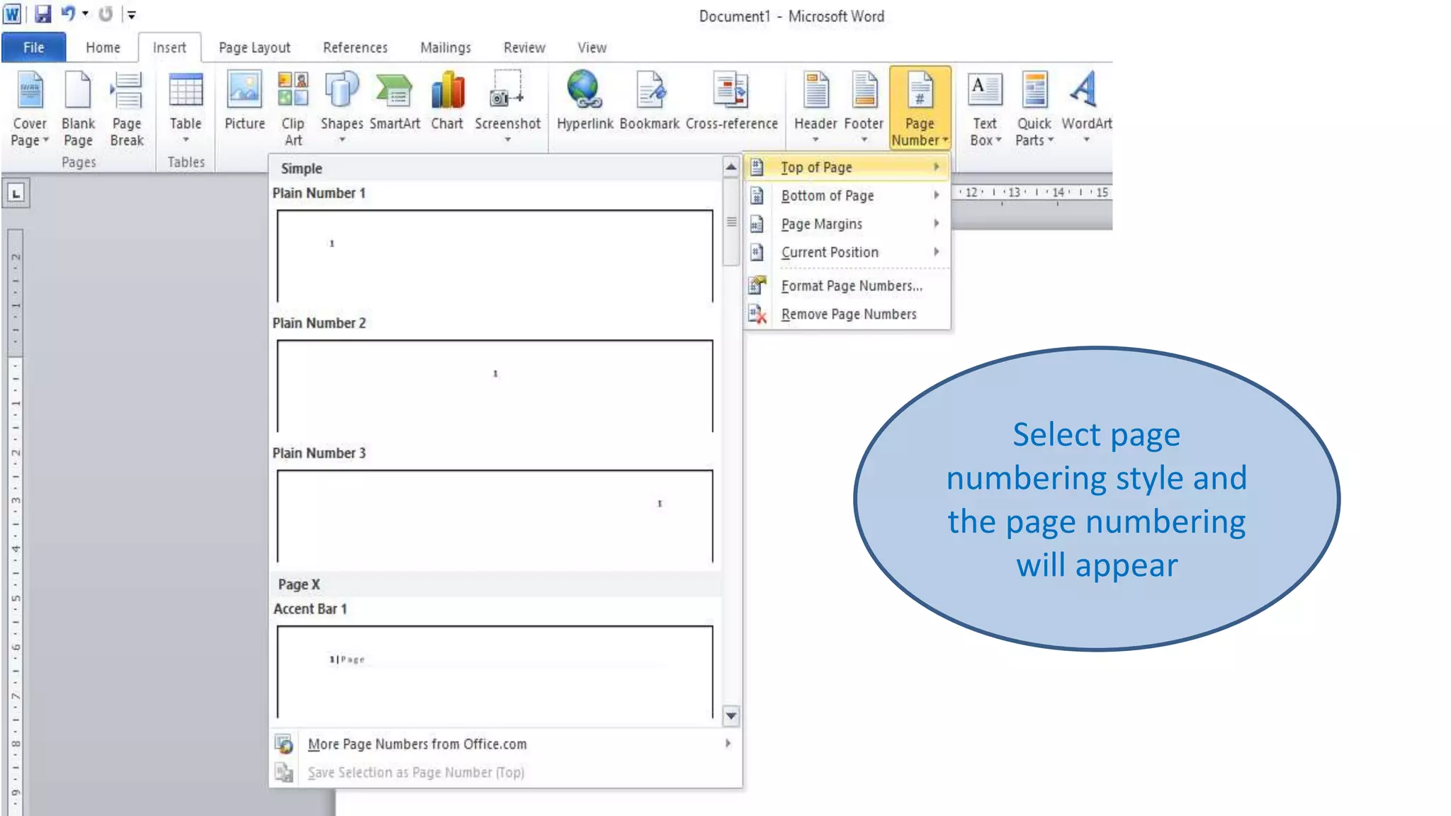 How to insert page number in word | PPT