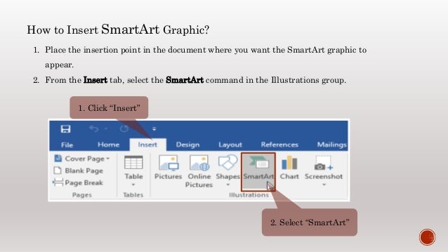 how to insert smartart