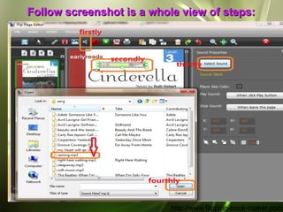 Follow screenshot is a whole view of steps:




                           http://www.flipping-book-maker.com/
 