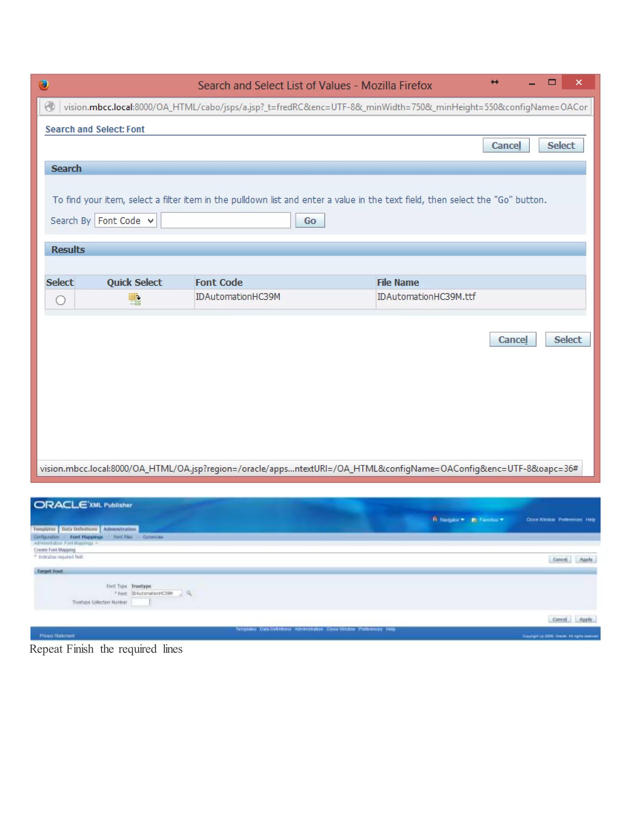 Repeat Finish the required lines 