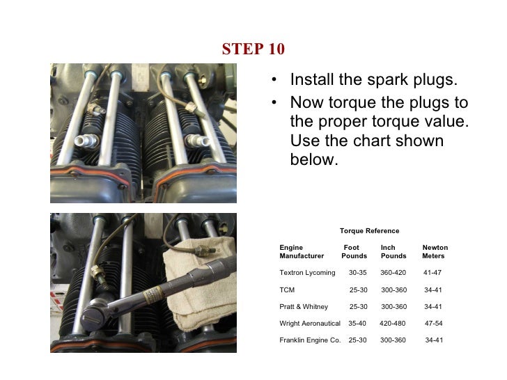 How to install aircraft spark plugs
