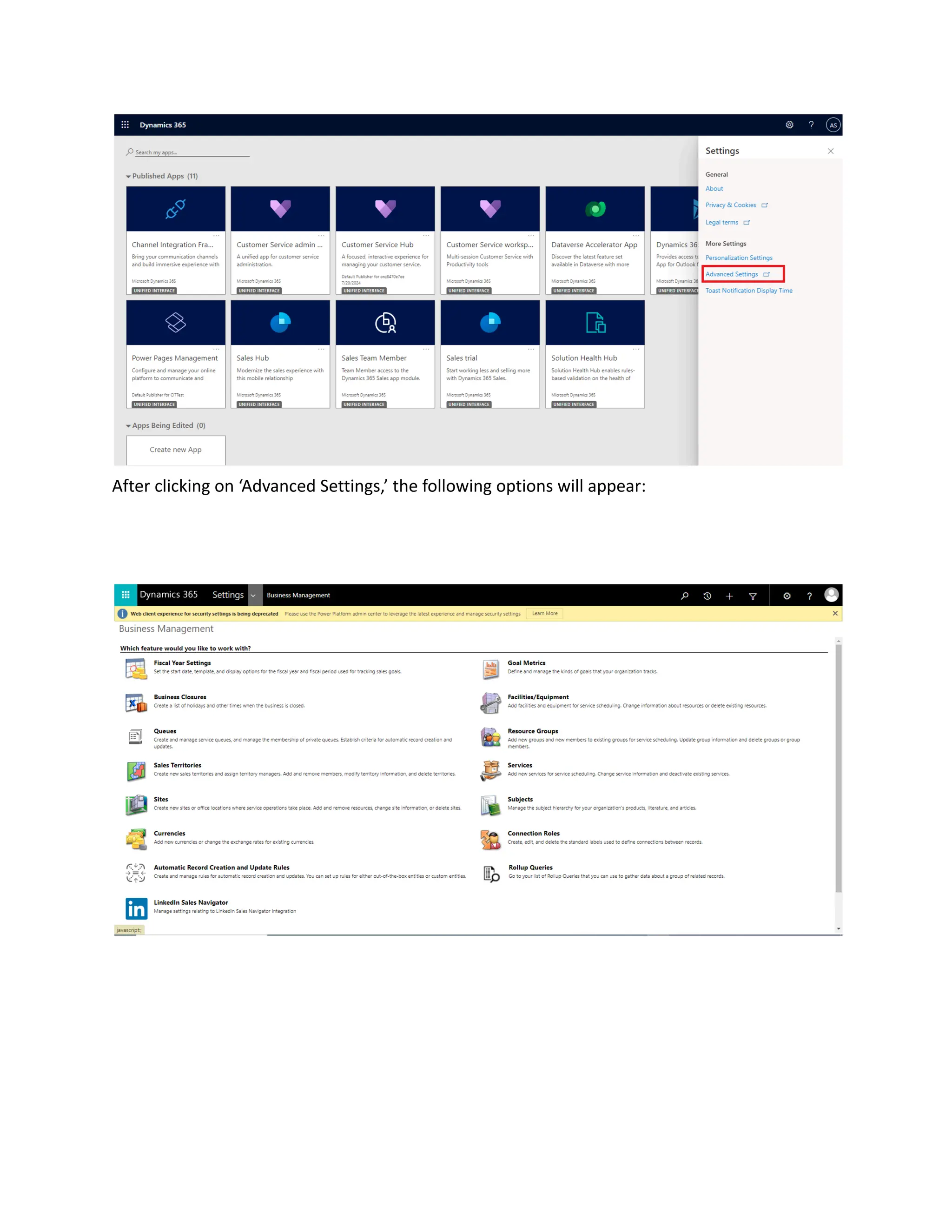 After clicking on ‘Advanced Settings,’ the following options will appear:
 