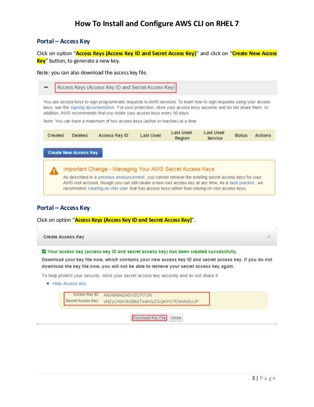 Generate access key and secret key aws clinton