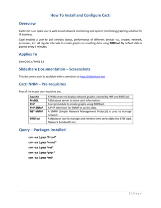 How to Install and Configure Cacti on Linux | PDF