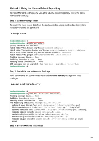 How to Install and Configure MariaDB on Debian 12.pdf