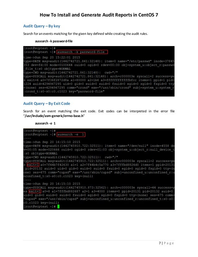 generate centos key Reports Install How To 7 Generate in or Audit RHEL 7 CentOS and