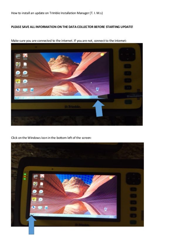 How to install an update on trimble installation manager