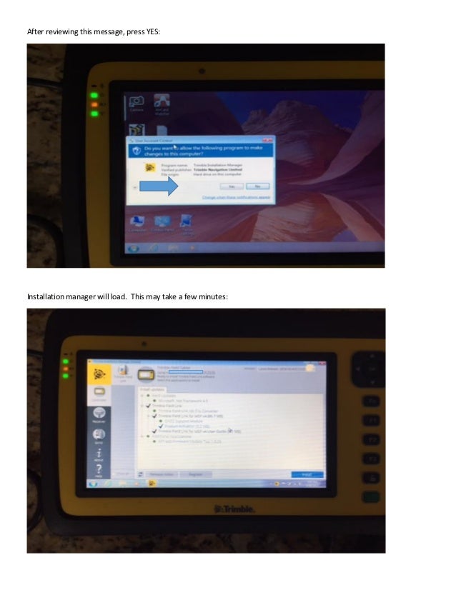 How to install an update on trimble installation manager