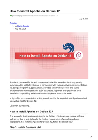 How to Install Apache on Debian 12 Server | PDF