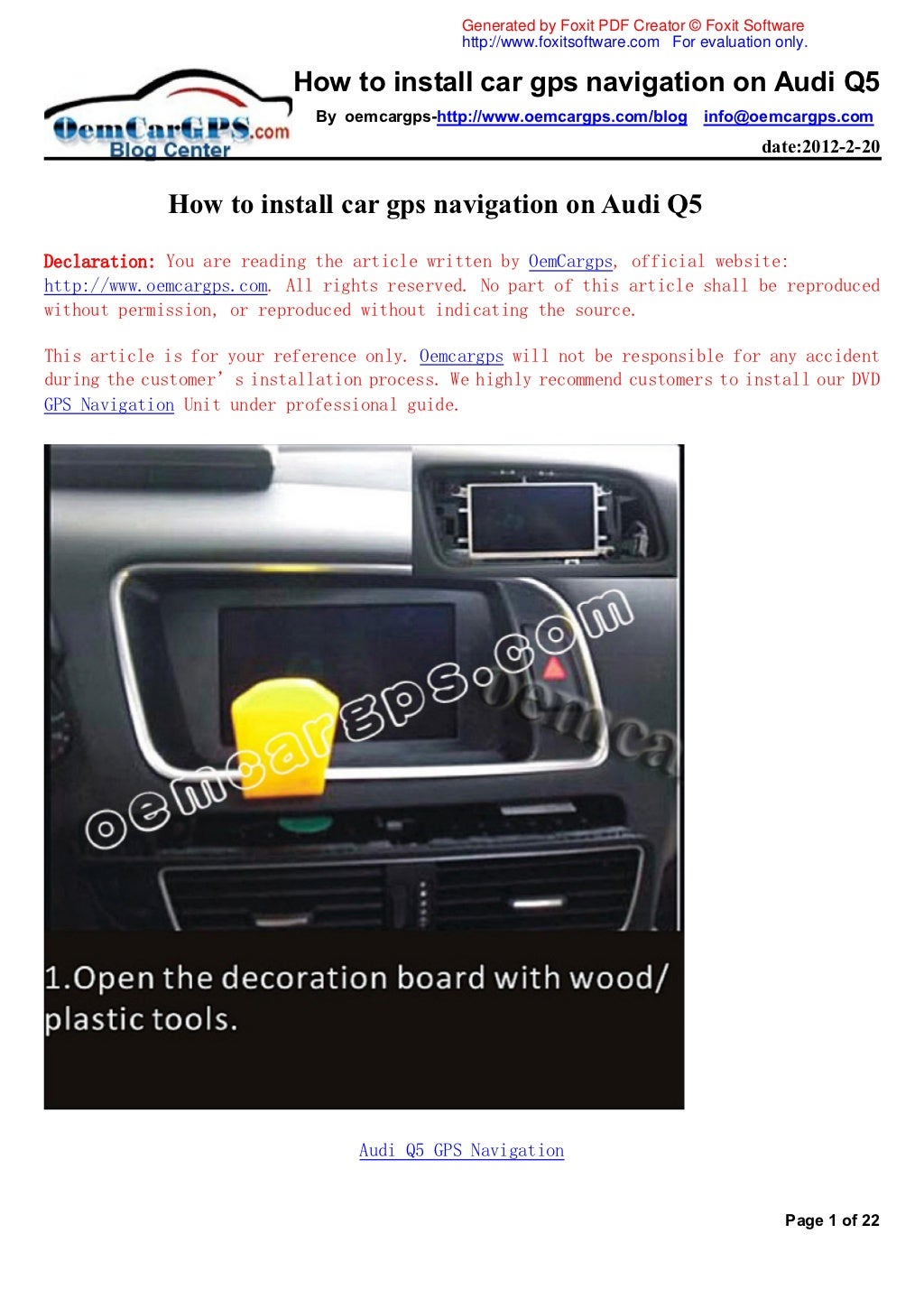 How to install car gps navigation on audi q5