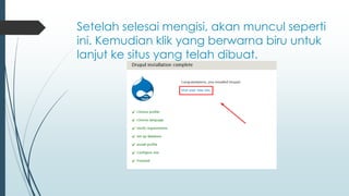 Setelah selesai mengisi, akan muncul seperti
ini. Kemudian klik yang berwarna biru untuk
lanjut ke situs yang telah dibuat.
 