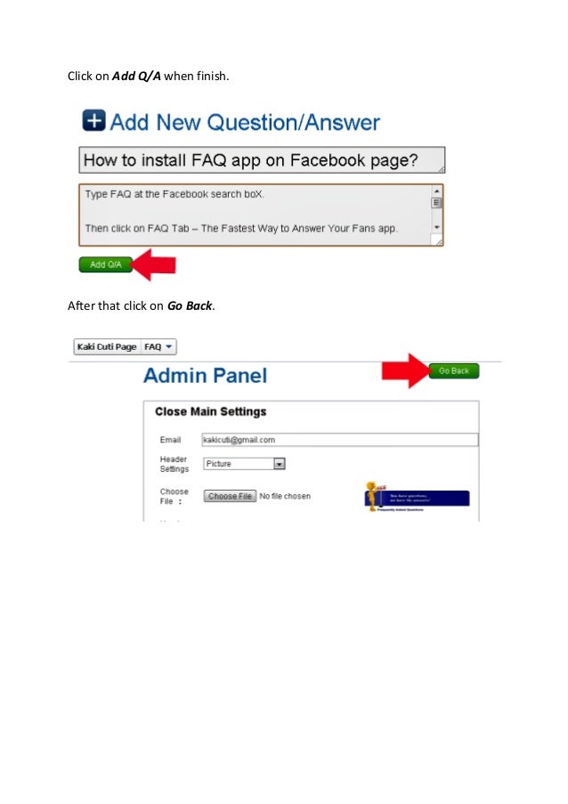 How to install FAQ App on Facebook Page