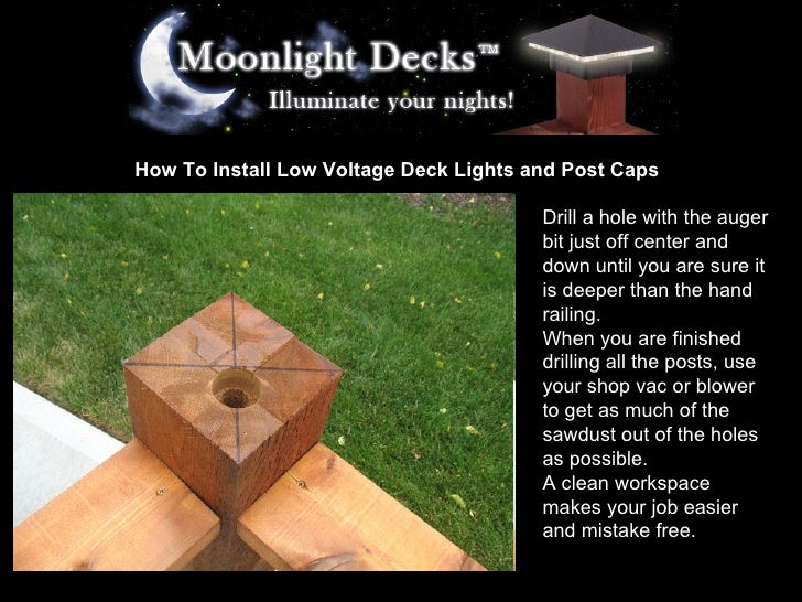 how to install low voltage deck lights and post caps