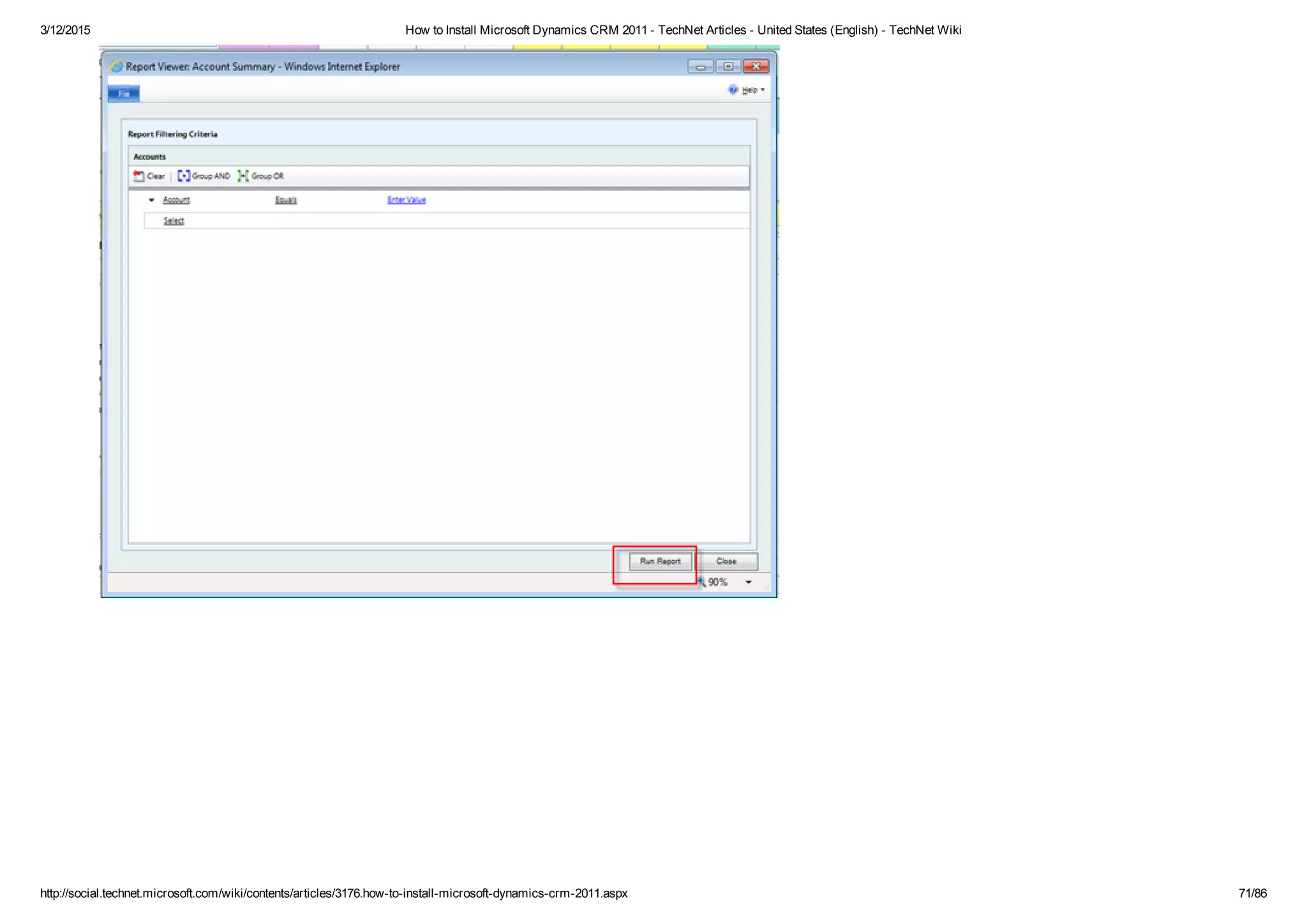 3/12/2015 How to Install Microsoft Dynamics CRM 2011 ­ TechNet Articles ­ United States (English) ­ TechNet Wiki
http://social.technet.microsoft.com/wiki/contents/articles/3176.how­to­install­microsoft­dynamics­crm­2011.aspx 71/86
 
 