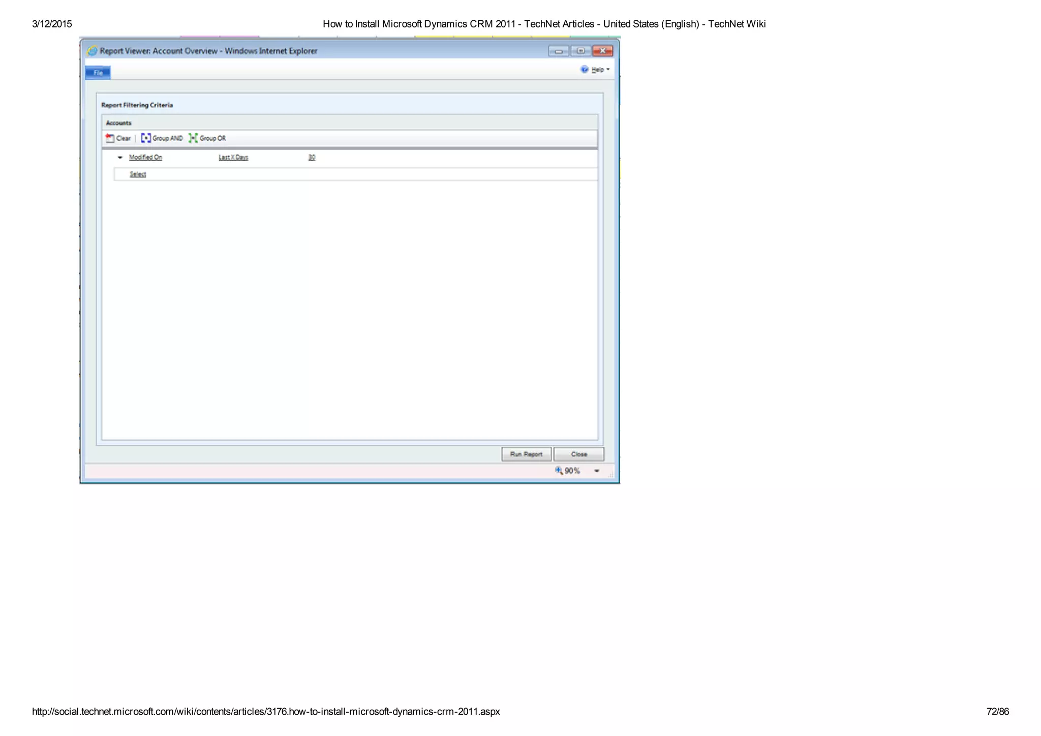 3/12/2015 How to Install Microsoft Dynamics CRM 2011 ­ TechNet Articles ­ United States (English) ­ TechNet Wiki
http://social.technet.microsoft.com/wiki/contents/articles/3176.how­to­install­microsoft­dynamics­crm­2011.aspx 72/86
 