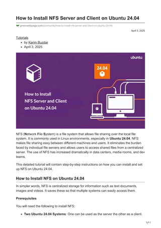 How to Install NFS Server and Client on Ubuntu 2404.pdf
