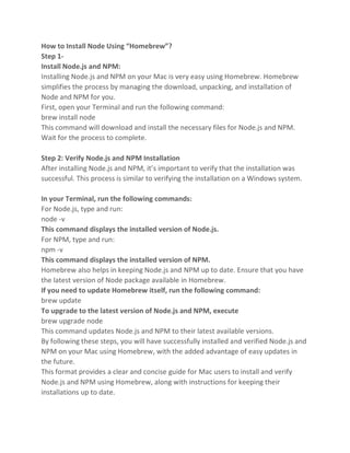 How to Install Node.js and NPM on Windows and Mac? | PDF