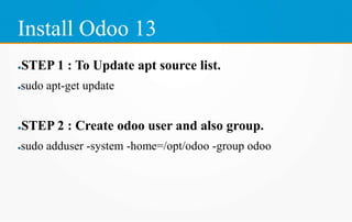 How to install Odoo 13 in Ubuntu ? | PDF