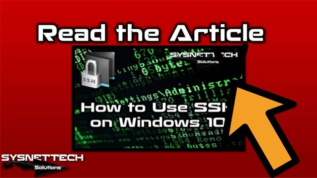 How To Install OpenSSH On Windows 10 SSH