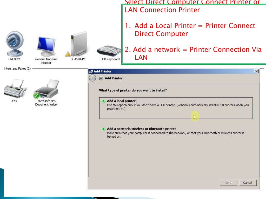 How to install printer driver in manual method