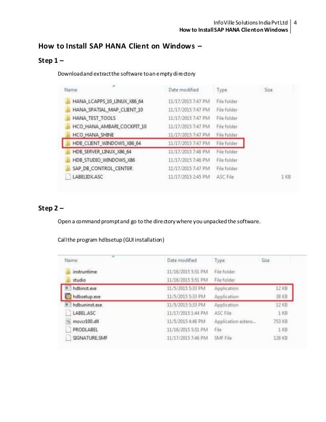 How to install sap hana client on windows
