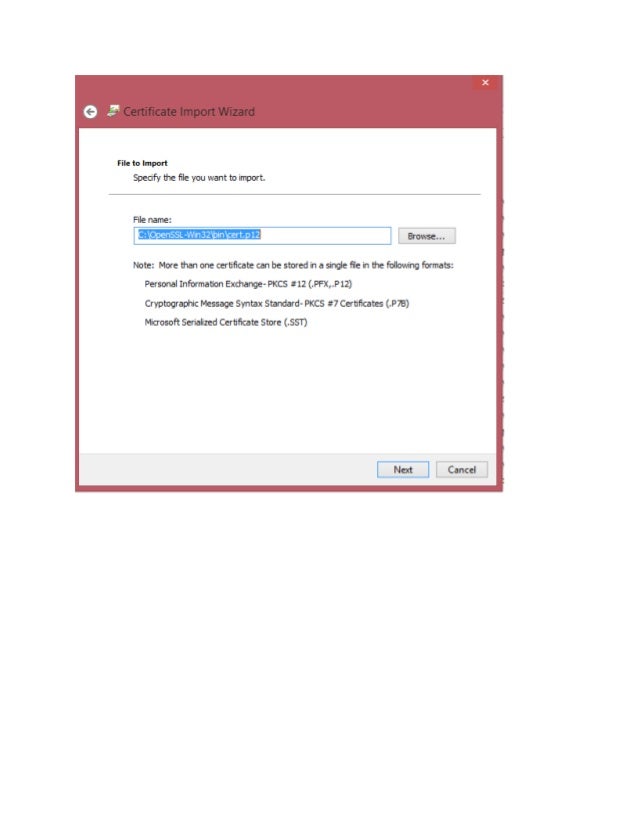 How to install ssl certificate from .pem