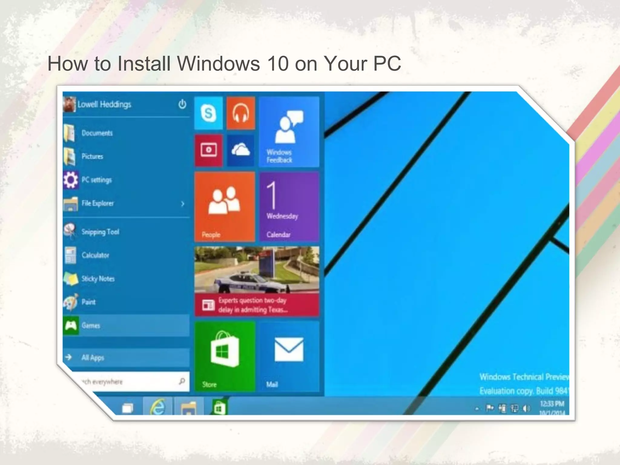 How to install windows 10 | PPT