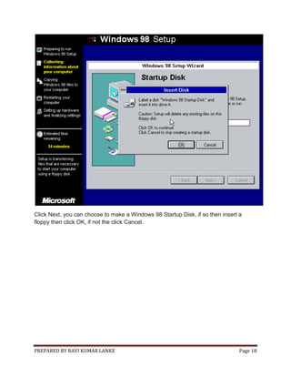 Windows 98 Click How to install windows 98 | PDF