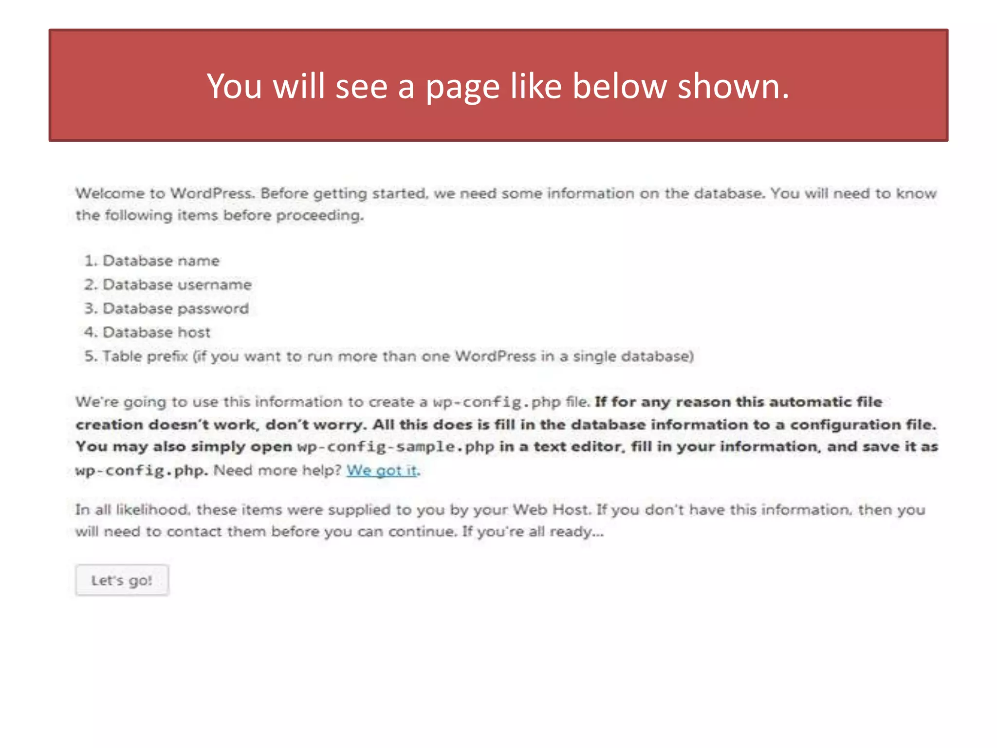 You will see a page like below shown.
 